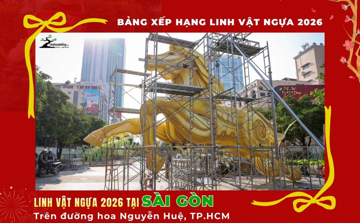 Linh Vật Ngựa Vàng Oai Phong Dần Lộ Diện Trên Đường Hoa Nguyễn Huệ